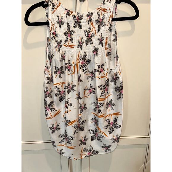 Caballero Collection Ivory Floral V-Neck Sleeveless Blouse small 2-6 MSRP $198 - Picture 7 of 7